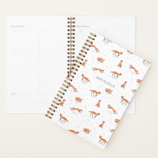 Aangepaste Waterverf Fox Planner (Display)