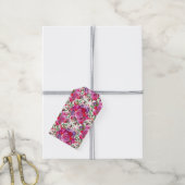 Aangepaste Waterverf Fuchsia Blooms Cadeaulabel (Met Touw)