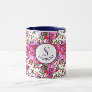 Aangepaste Waterverf Fuchsia Blooms Mok