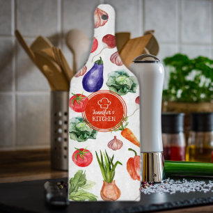 Aangepaste Waterverf groenten keuken Snijplank