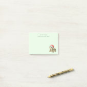 Aangepaste waterverf Kerst Schildpad Sinterklaas H Post-it® Notes (Op bureau)