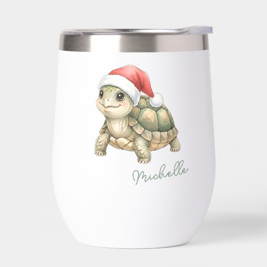 Aangepaste waterverf Kerstschildpad Sinterklaashoe (Links)