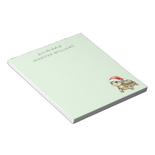 Aangepaste waterverf Kerstschildpad Sinterklaashoe Notitieblok
