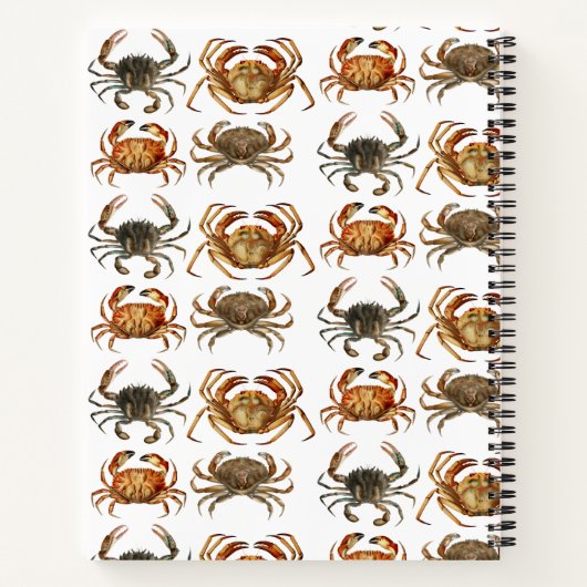 Aangepaste Waterverf krabben Recipe Cookbook Notitieboek (Achterkant)