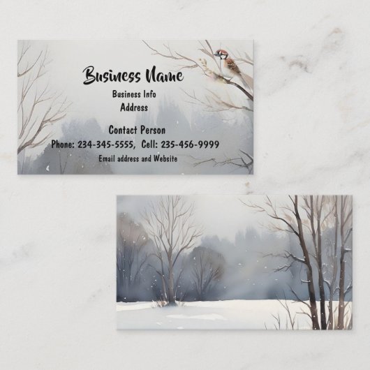 Aangepaste Waterverf Landschap Schilderachtig Bome Visitekaartje (Voorkant / Achterkant)