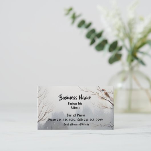 Aangepaste Waterverf Landschap Schilderachtig Bome Visitekaartje (Staand voorkant)