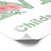 Aangepaste Waterverf Letter M Foto afdrukken Afdruk (Hoek)