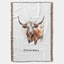 Aangepaste waterverf Longhorn Western Ranch Kunst
