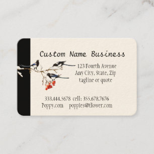 Aangepaste Waterverf Magpie Garden Birds Art Visitekaartje