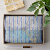 Aangepaste Waterverf met blauwvintonijn op basis v Tissuepapier (Geschenk)