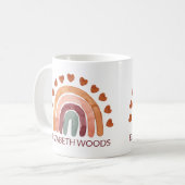 Aangepaste Waterverf Moderne regenboog & hart Koffiemok (Voorkant links)
