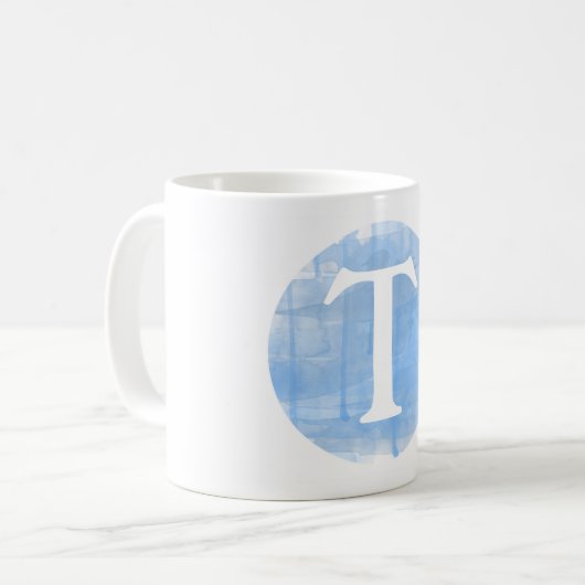 Aangepaste Waterverf Monogram Initiaal Mok (Voorkant links)
