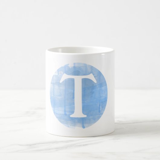 Aangepaste Waterverf Monogram Initiaal Mok (Center)
