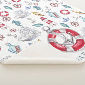 Aangepaste Waterverf Nautical Boat Name Sherpa Deken (3/4)