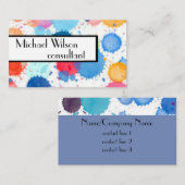 aangepaste waterverf ontwerp visitekaartjes sjablo (Voorkant / Achterkant)