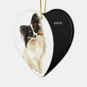 Aangepaste Waterverf papillon Dog pet Keramisch Ornament (Links)