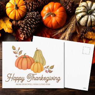 Aangepaste waterverf pompoenen voor Thanksgiving Feestdagenkaart