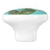 Aangepaste Waterverf Roze Rose Floral Turquoise Keramische Knop (Zijkant)