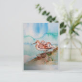 Aangepaste Waterverf Sandpiper Shore Beach Bird Ar Briefkaart (Staand voorkant)