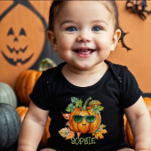 Aangepaste Waterverf Sinaasappel Pompoen Halloween Romper