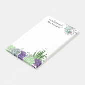 Aangepaste Waterverf Succulent Plant Post-it® Notes (Schuin)