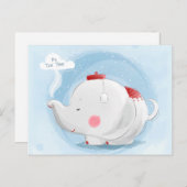 Aangepaste Waterverf Teacup Elephant Briefkaart (Voorkant / Achterkant)