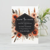 Aangepaste Waterverf Terracotta bruiloft Save The Date (Staand voorkant)