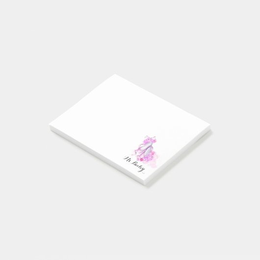 Aangepaste Waterverf van de Balletleraar Post-it® Notes (Schuin)