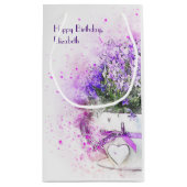Aangepaste Waterverf van de Floral van Lavender Klein Cadeauzakje (Achterkant)
