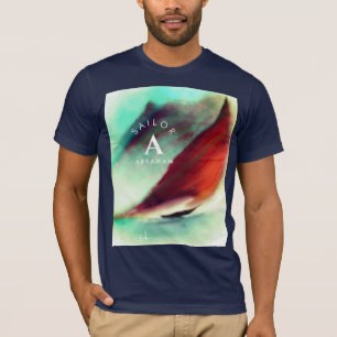 Aangepaste Waterverf van de Zeilaar T-shirt