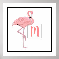 Aangepaste Waterverf van het Monogram Cute Pink Fl