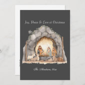 Aangepaste Waterverf Vintage kerststal (Voorkant / Achterkant)