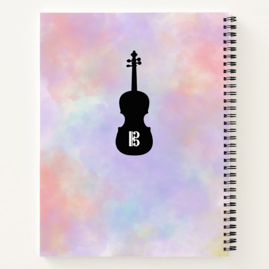 Aangepaste Waterverf Viola Alto Clef (Groot) Notitieboek (Achterkant)