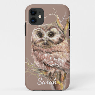 Aangepaste Waterverf vogelgriep bevestigen iPhone 11 Hoesje