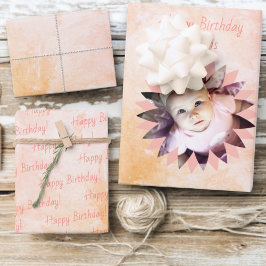 Aangepaste Waterverf voor Flower Shape Photo Paste Inpakpapier Vel