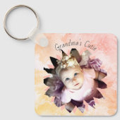 Aangepaste Waterverf voor Vloervormig fotopasta Sleutelhanger (Voorkant)