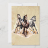 Aangepaste Waterverf Wilde Paarden Rangdieren Kaart (Voorkant)