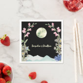 Aangepaste Waterverf Wildflower Moon Mountain brui Servet (Insitu)