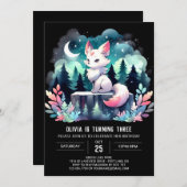 Aangepaste Waterverf Wolf Verjaardag Kaart (Voorkant / Achterkant)