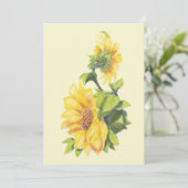 Aangepaste Waterverf Zonnebloem Tuinbloem Kaart (Staand voorkant)