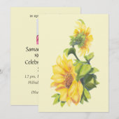Aangepaste Waterverf Zonnebloem Tuinbloem Kaart (Voorkant / Achterkant)