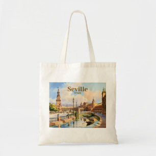 Aangepaste waterverftekening van Sevilla Spanje Pl Tote Bag