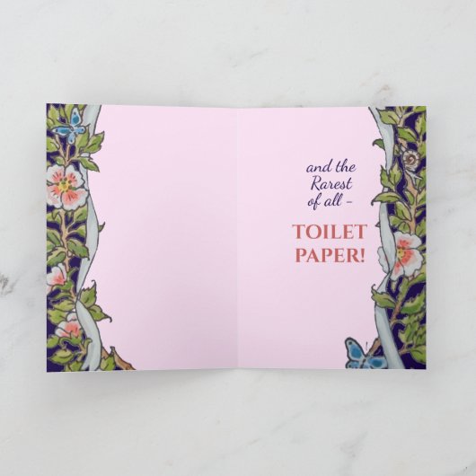 Aangepaste wc papier tekort Humor Jubileum Kaart (Binnen)