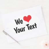 Aangepaste 'We Love' Sticker (Envelop)