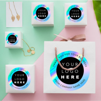 Aangepaste webholograaf voor de naam van Logo Hart Ronde Sticker