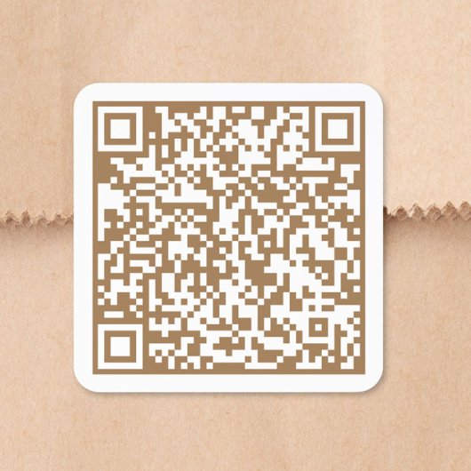 Aangepaste website QR-code Goud Vierkante Sticker