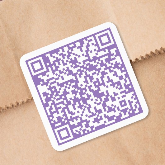 Aangepaste website QR-code paars Vierkante Sticker