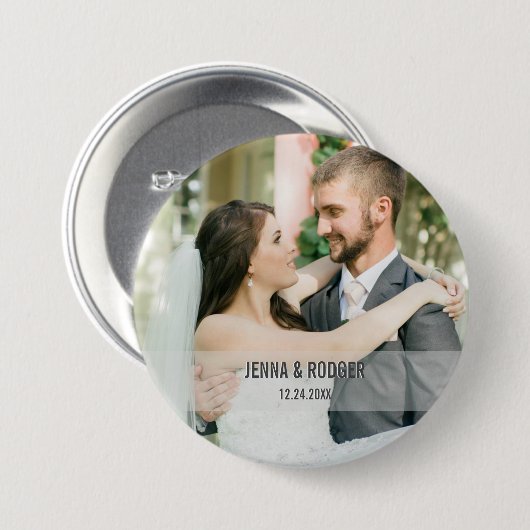 Aangepaste WEDDING Photo Button (Voorkant /achterkant)