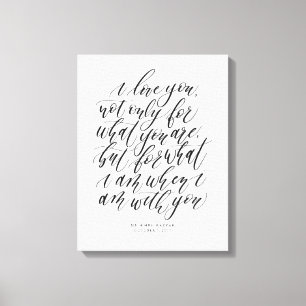 Aangepaste wedkalligrafie-liefdesquote canvas afdruk
