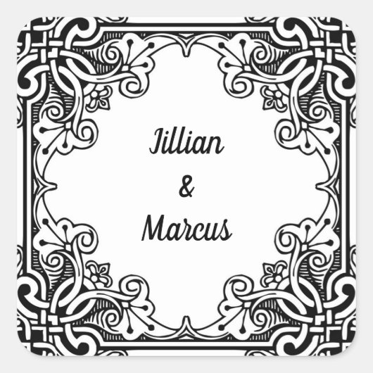 Aangepaste wedstickers vierkante sticker (Voorkant)